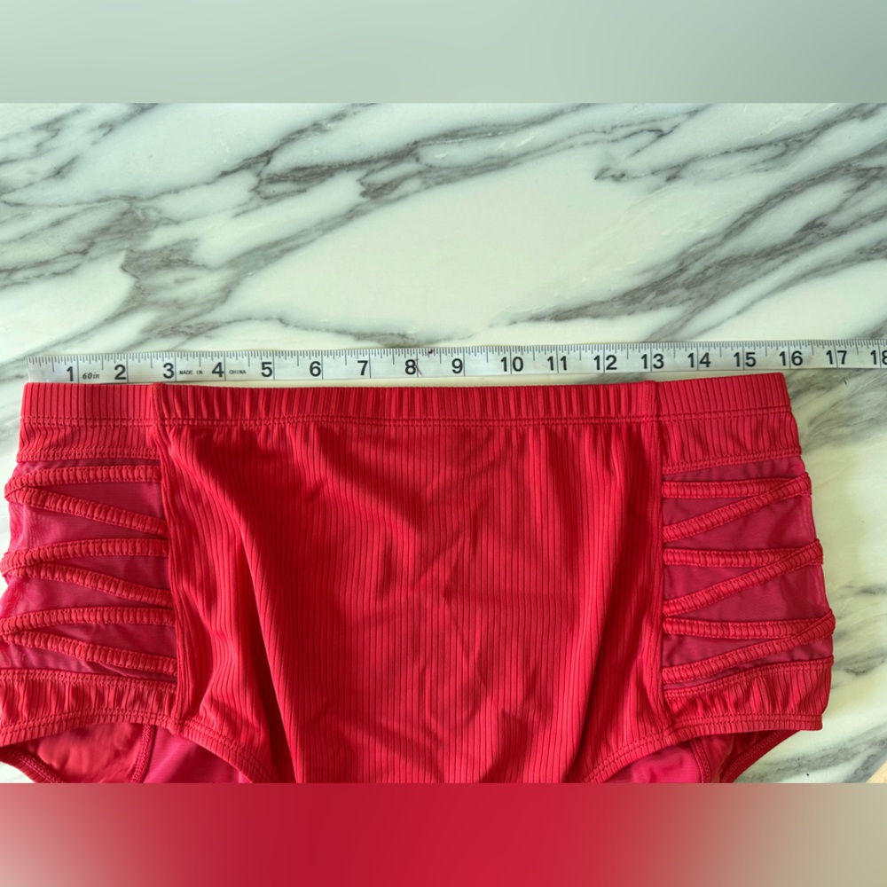 Torrid High Rise Ribbed Lattice Side Swim Bottom - Picture 3 of 8